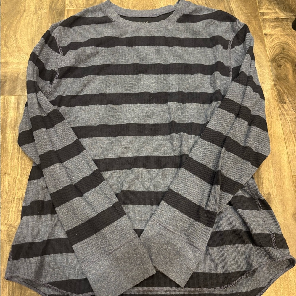 Men's black and blue Striped Shirt